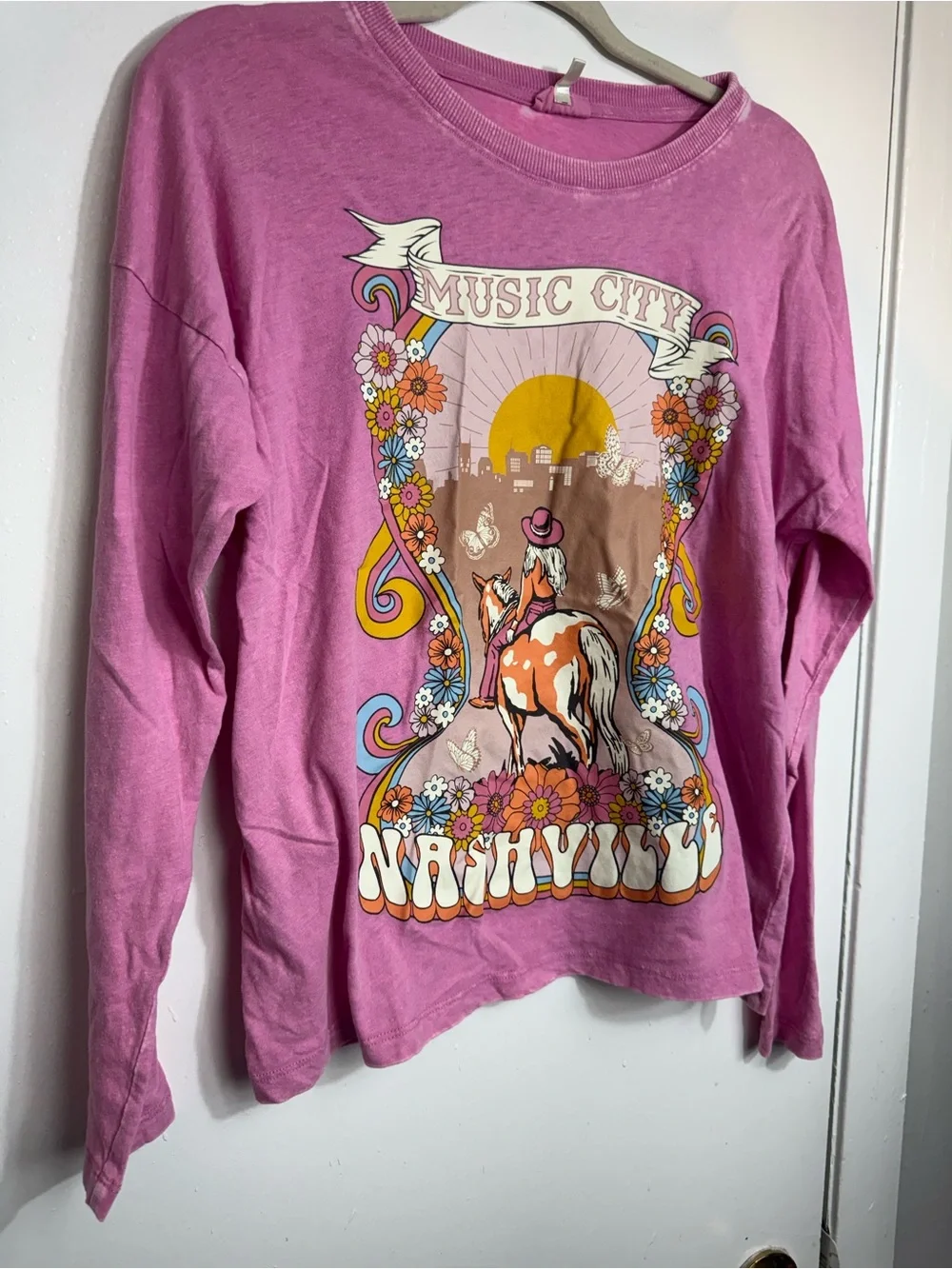 4/$10 bundle Kids' Music City Nashville Graphic Long-Sleeve Tee - Pink